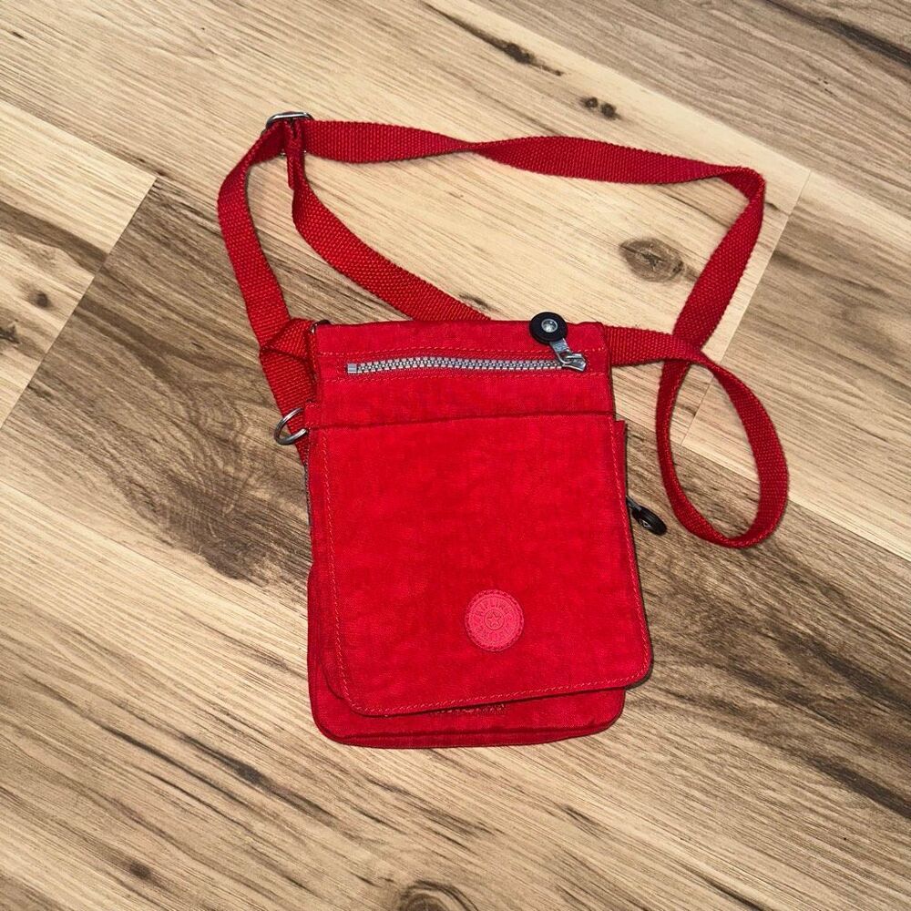 Kipling bright red travel crossbody small purse